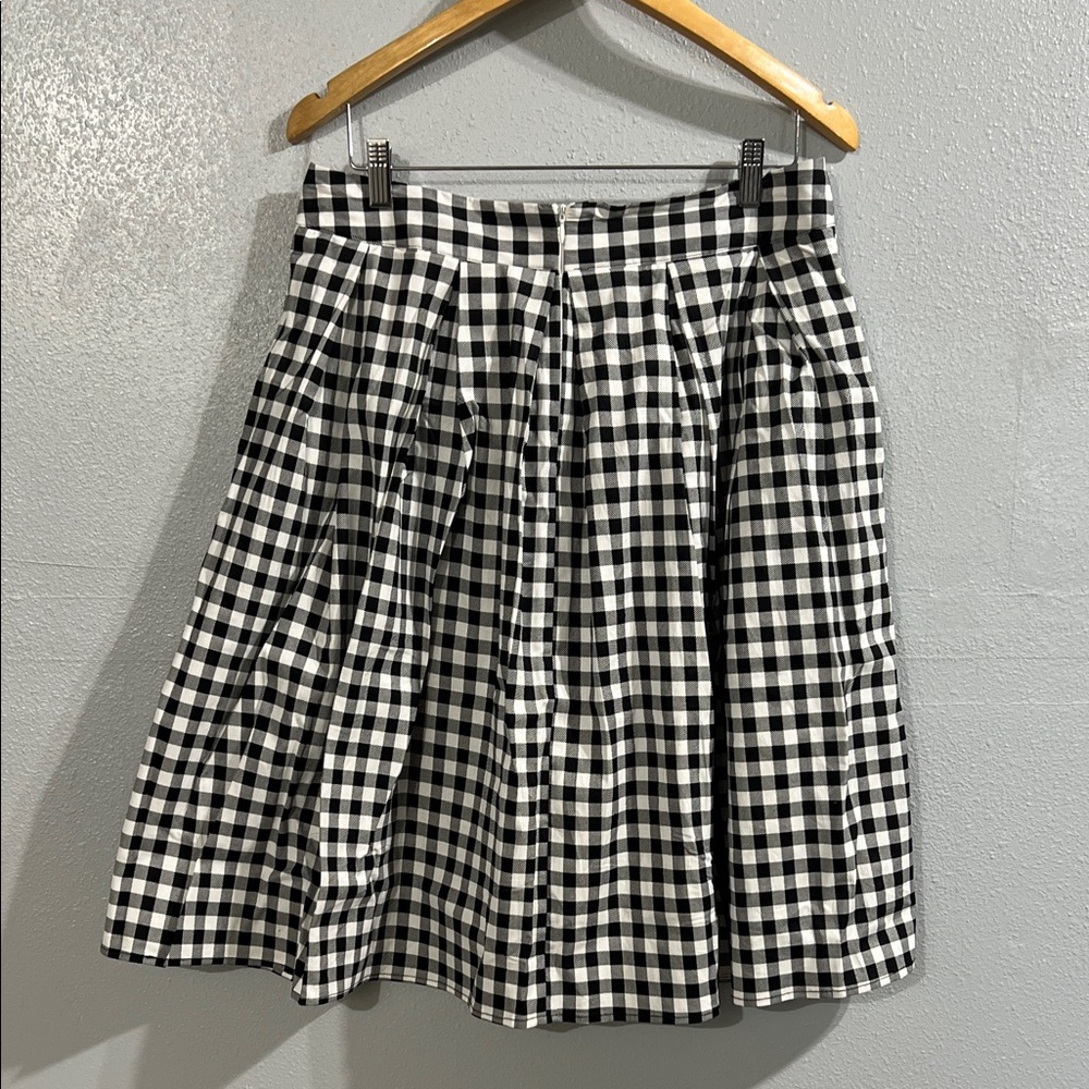 Classic Black and White Checkered Skirt circle L womens - Picture 4 of 6